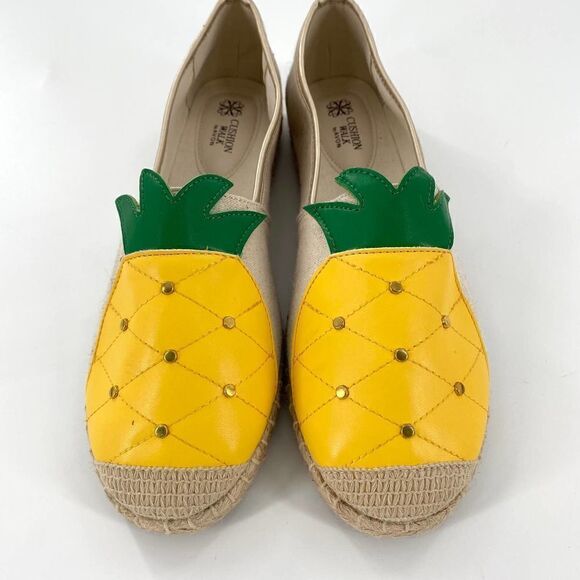 NWOB AVON Cushion Walk Pineapple Espadrilles Flats Shoes Size 9 - Picture 3 of 6